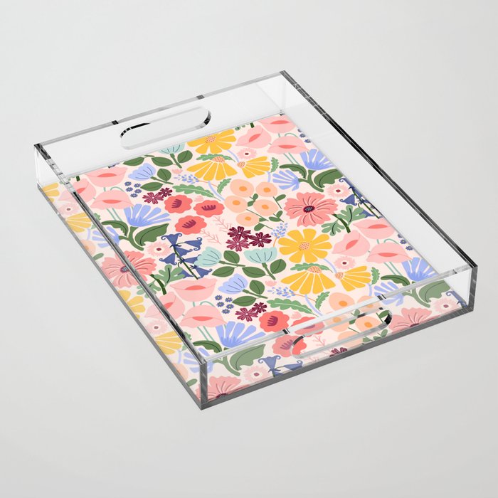 Meadow muse - pink Acrylic Tray Gallery Image 1