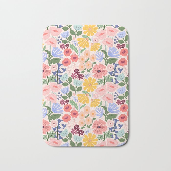 Meadow muse - pink Bath Mat Gallery Image 1