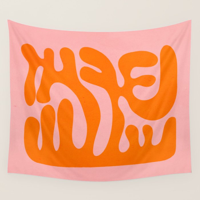 Tangerine & Sundown: Matisse Paper Cutouts 12 Wall Tapestry Gallery Image 4
