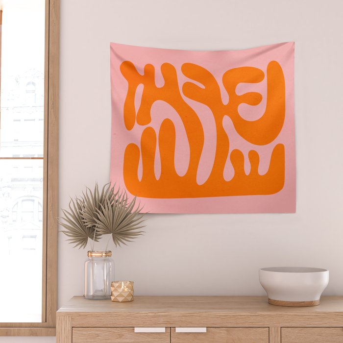 Tangerine & Sundown: Matisse Paper Cutouts 12 Wall Tapestry Gallery Image 2