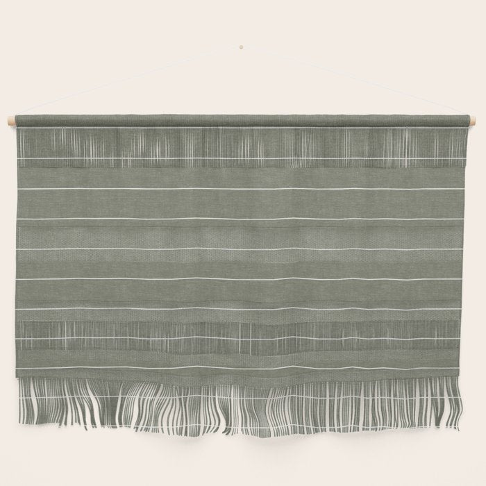 farmhouse stripes - olive green Wall Hanging Gallery Image 1