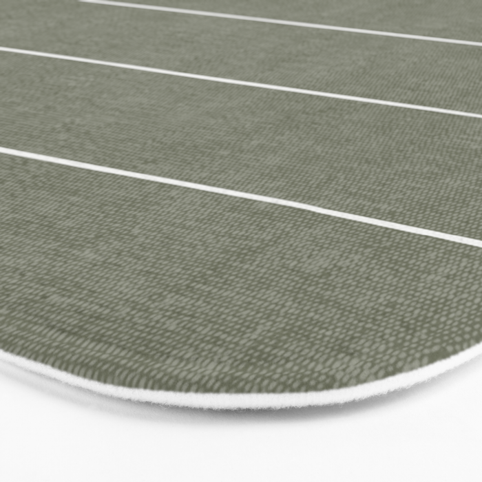 farmhouse stripes - olive green Bath Mat Gallery Image 3