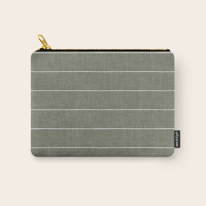 farmhouse stripes - olive green Carry All Pouch Gallery Image 1