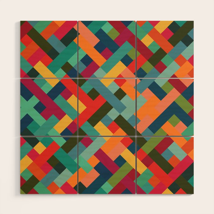 Weave Pattern Wood Wall Art Gallery Image 1