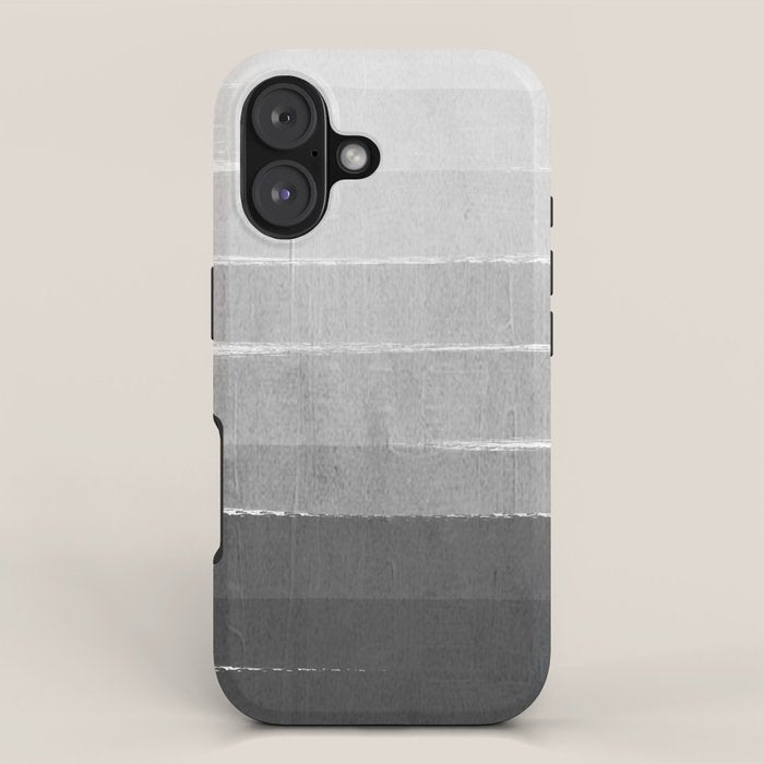 Brushstroke - Ombre Grey, Charcoal, minimal, Monochrome, black and white, trendy,  painterly art  iPhone Case Gallery Image 1