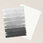 Brushstroke - Ombre Grey, Charcoal, minimal, Monochrome, black and white, trendy,  painterly art  Stationery Card Gallery Image 2