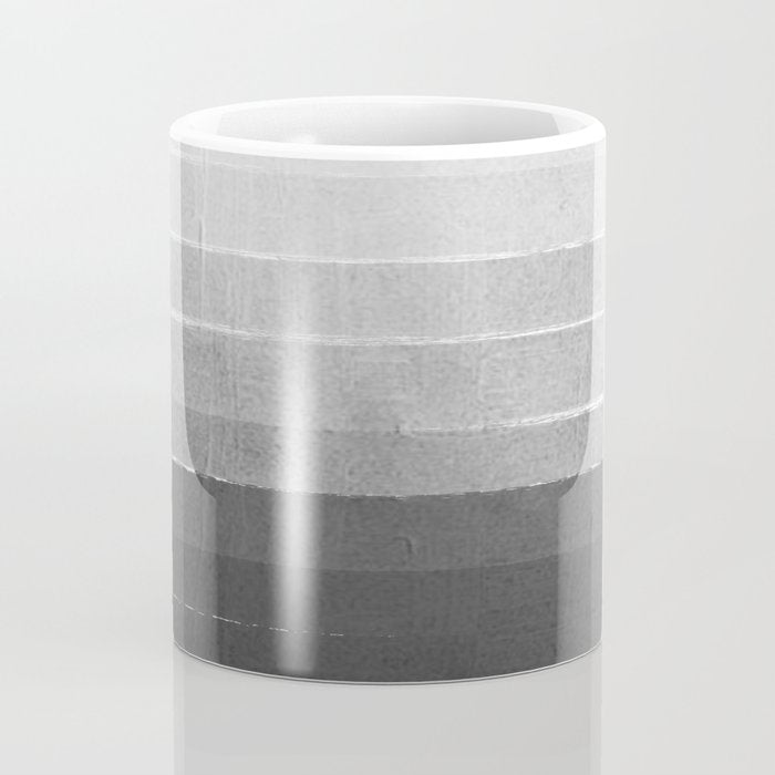 Brushstroke - Ombre Grey, Charcoal, minimal, Monochrome, black and white, trendy,  painterly art  Coffee Mug Gallery Image 4