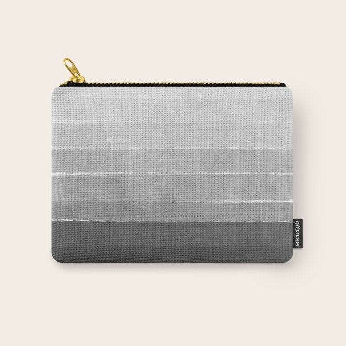 Brushstroke - Ombre Grey, Charcoal, minimal, Monochrome, black and white, trendy,  painterly art  Carry All Pouch Gallery Image 1