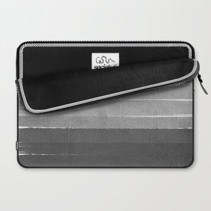 Brushstroke - Ombre Grey, Charcoal, minimal, Monochrome, black and white, trendy,  painterly art  Laptop Sleeve Gallery Image 2
