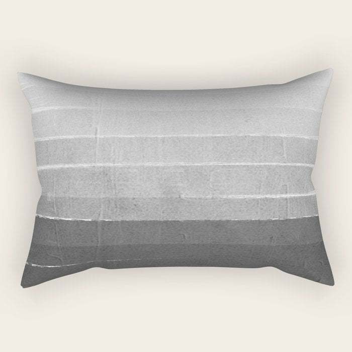 Brushstroke - Ombre Grey, Charcoal, minimal, Monochrome, black and white, trendy,  painterly art  Rectangular Pillow Gallery Image 1