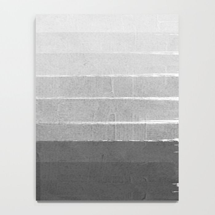 Brushstroke - Ombre Grey, Charcoal, minimal, Monochrome, black and white, trendy,  painterly art  Notebook Gallery Image 4