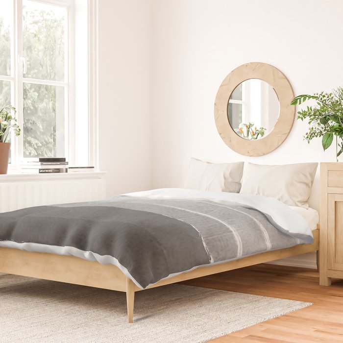 Brushstroke - Ombre Grey, Charcoal, minimal, Monochrome, black and white, trendy,  painterly art  Duvet Cover Gallery Image 2