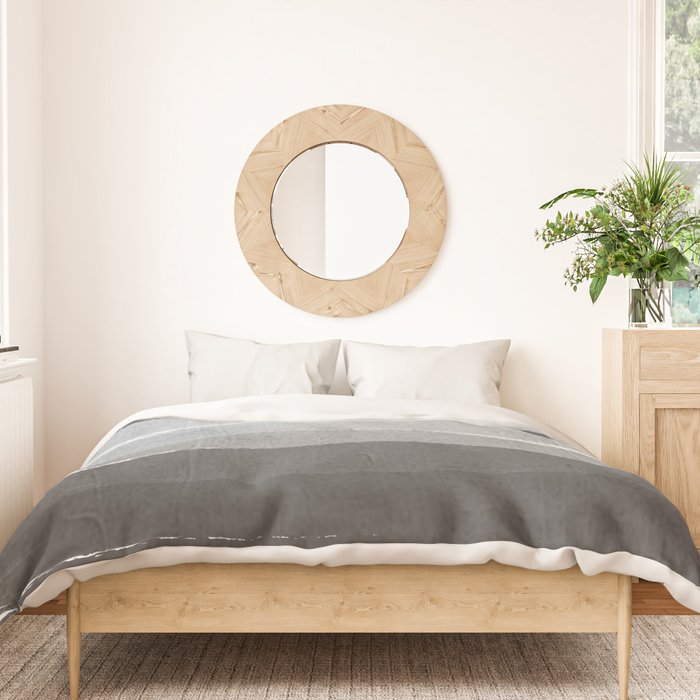 Brushstroke - Ombre Grey, Charcoal, minimal, Monochrome, black and white, trendy,  painterly art  Duvet Cover Gallery Image 3