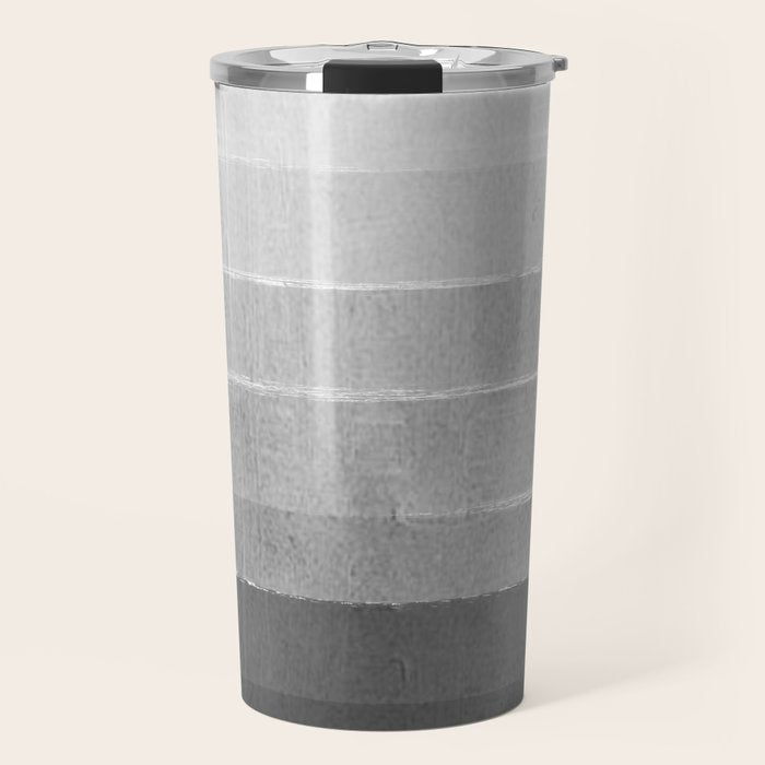 Brushstroke - Ombre Grey, Charcoal, minimal, Monochrome, black and white, trendy,  painterly art  Travel Mug Gallery Image 1