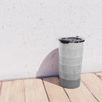 Brushstroke - Ombre Grey, Charcoal, minimal, Monochrome, black and white, trendy,  painterly art  Travel Mug Gallery Image 4
