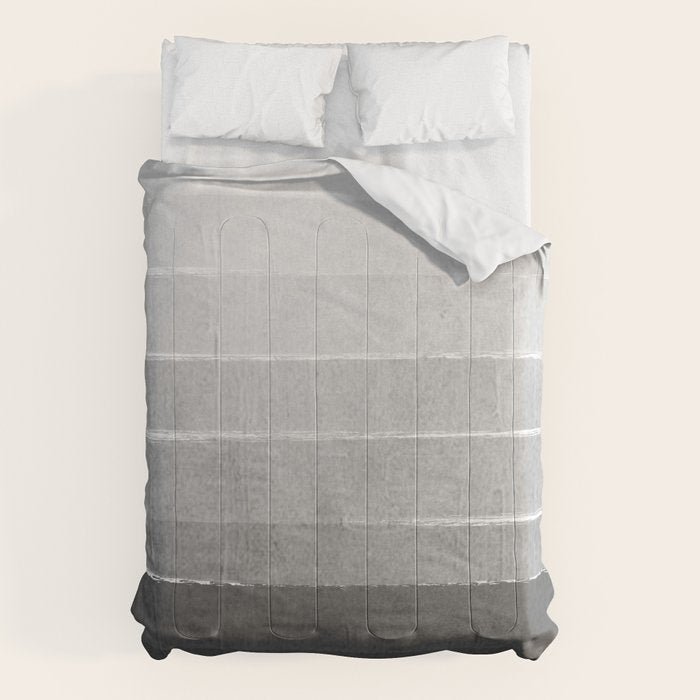 Brushstroke - Ombre Grey, Charcoal, minimal, Monochrome, black and white, trendy,  painterly art  Comforter Gallery Image 1