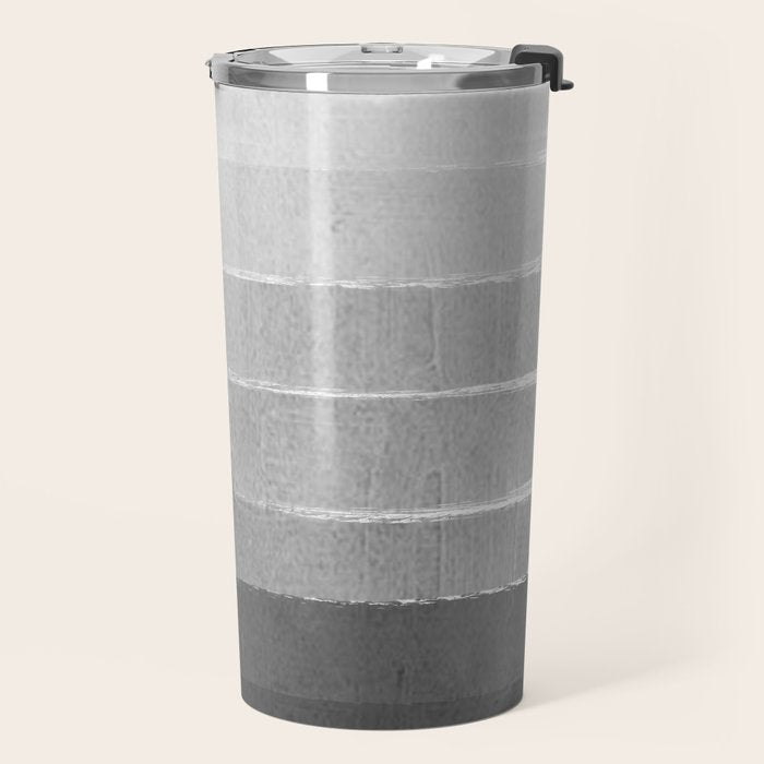 Brushstroke - Ombre Grey, Charcoal, minimal, Monochrome, black and white, trendy,  painterly art  Travel Mug Gallery Image 2