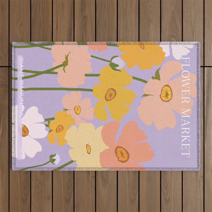 Flower Market - Ranunculus #3 Outdoor Rug Gallery Image 1