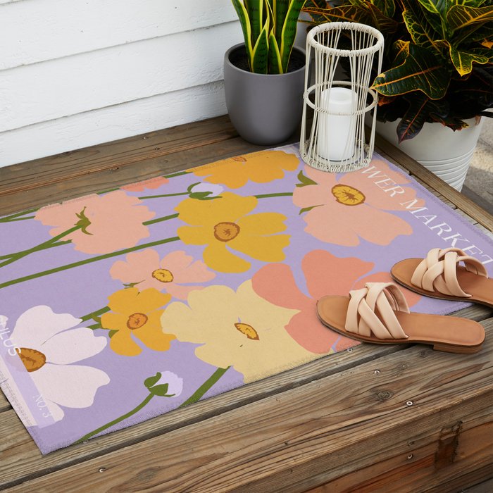 Flower Market - Ranunculus #3 Outdoor Rug Gallery Image 2