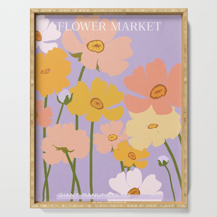 Flower Market - Ranunculus #3 Serving Tray Gallery Image 1