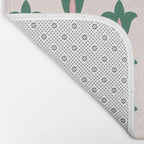Retro Green Floral Pattern Bath Mat Gallery Image 2