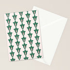 Retro Green Floral Pattern Stationery Card Gallery Image 2