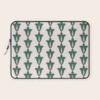 Retro Green Floral Pattern Laptop Sleeve Gallery Image 1
