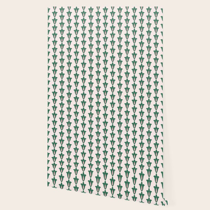 Retro Green Floral Pattern Wallpaper Gallery Image 2