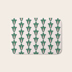 Retro Green Floral Pattern Bath Mat Gallery Image 1