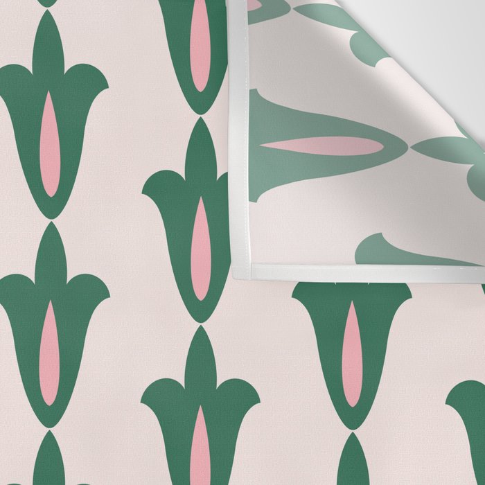 Retro Green Floral Pattern Wall Tapestry Gallery Image 3