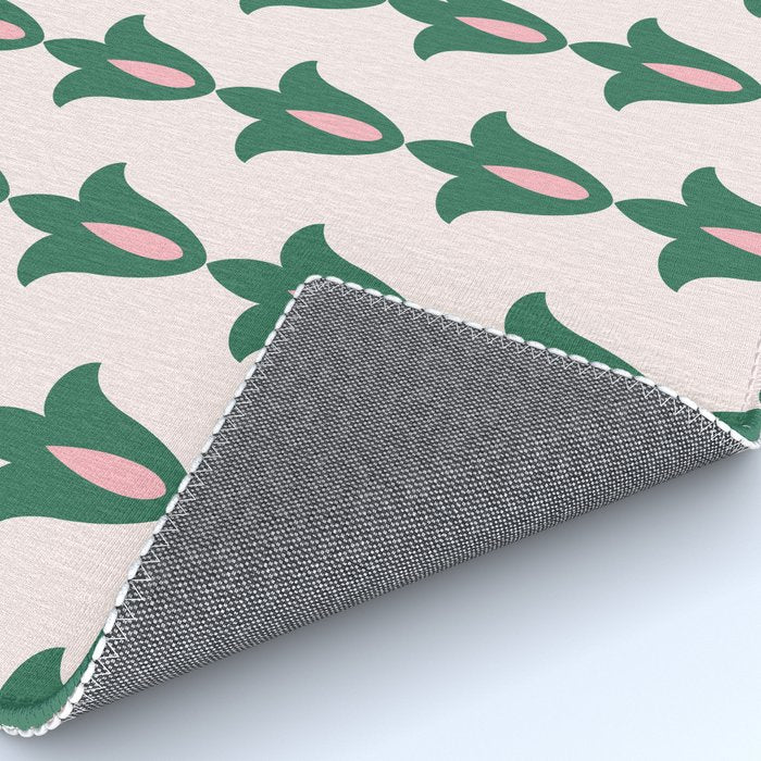 Retro Green Floral Pattern Rug Gallery Image 4