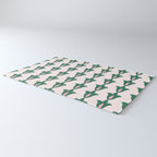 Retro Green Floral Pattern Rug Gallery Image 3