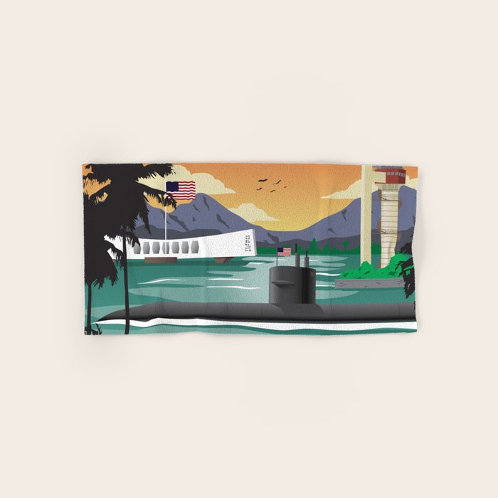 Pearl Harbor, HI - Submarine Homeport Bath Towel Gallery Image 1