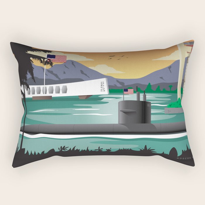 Pearl Harbor, HI - Submarine Homeport Rectangular Pillow Gallery Image 2