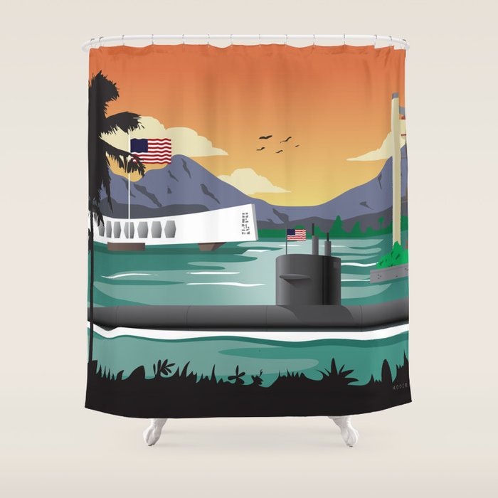 Pearl Harbor, HI - Submarine Homeport Shower Curtain Gallery Image 1