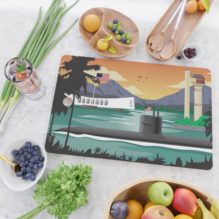 Pearl Harbor, HI - Submarine Homeport Cutting Board Gallery Image 2