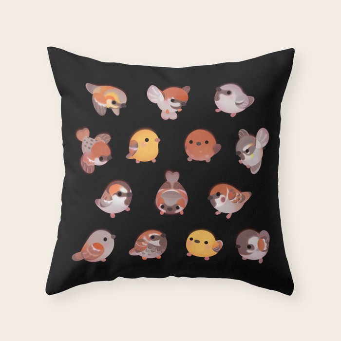 Sparrow - dark Throw Pillow Gallery Image 6