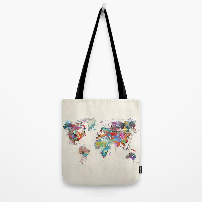 world map watercolor Tote Bag Gallery Image 2