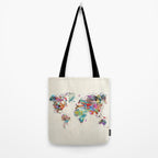 world map watercolor Tote Bag Gallery Image 2