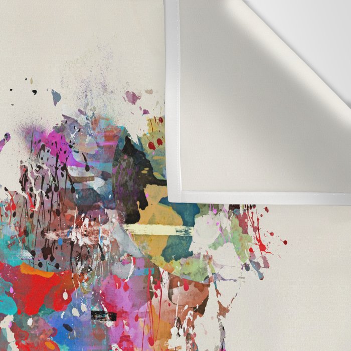 world map watercolor Wall Tapestry Gallery Image 3