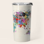 world map watercolor Travel Mug Gallery Image 2