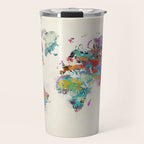 world map watercolor Travel Mug Gallery Image 1