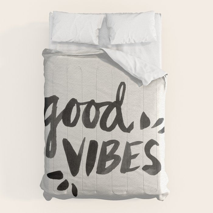 Good Vibes â Black Ink Comforter Gallery Image 6
