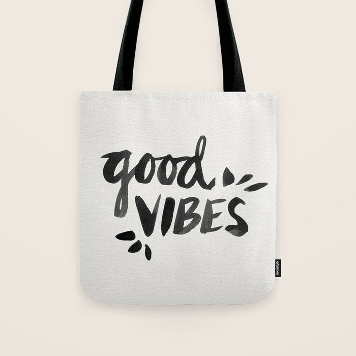 Good Vibes â Black Ink Tote Bag Gallery Image 1