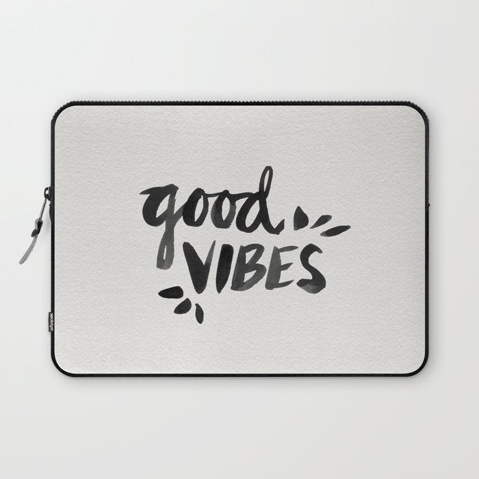 Good Vibes â Black Ink Laptop Sleeve Gallery Image 1