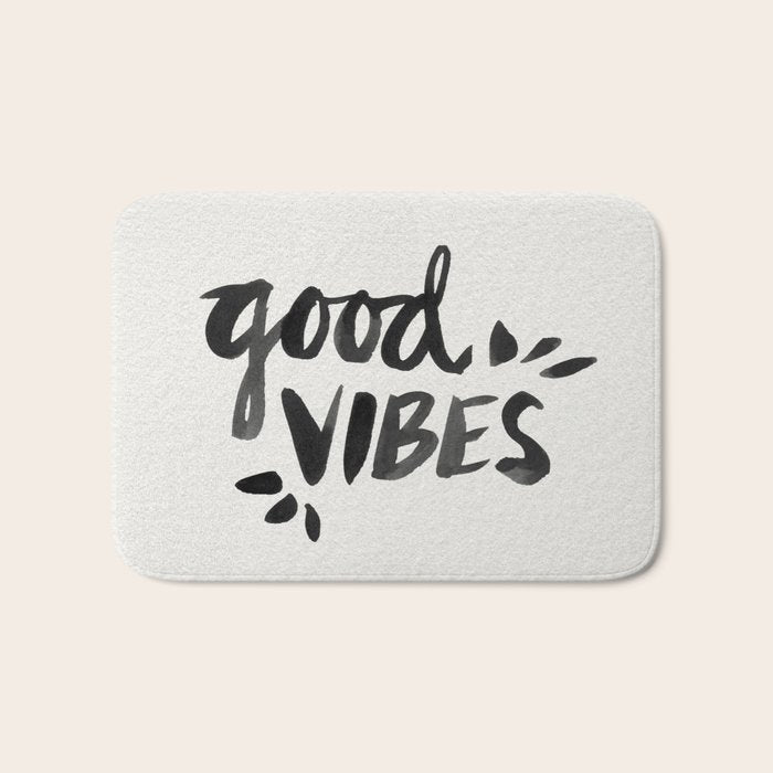 Good Vibes â Black Ink Bath Mat Gallery Image 1