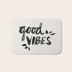 Good Vibes â Black Ink Bath Mat Gallery Image 1