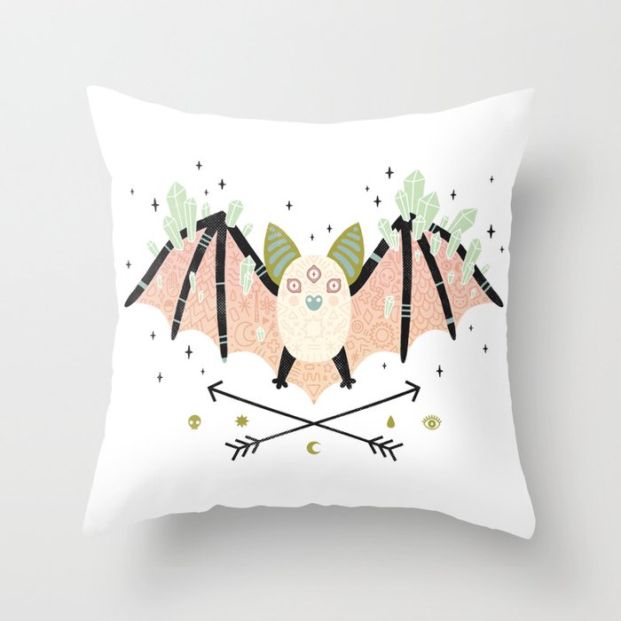 Crystal Bat Throw Pillow Gallery Image 1