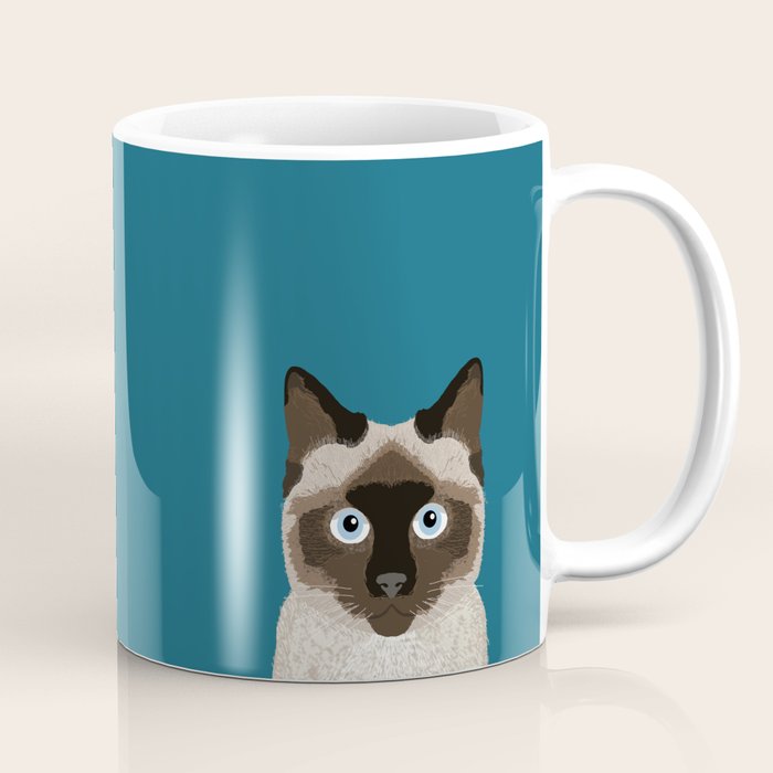 Ezra - Siamese Cat, Cute Kitten Retro Cat Art cell phone case, siamese, cute cat Coffee Mug Gallery Image 1