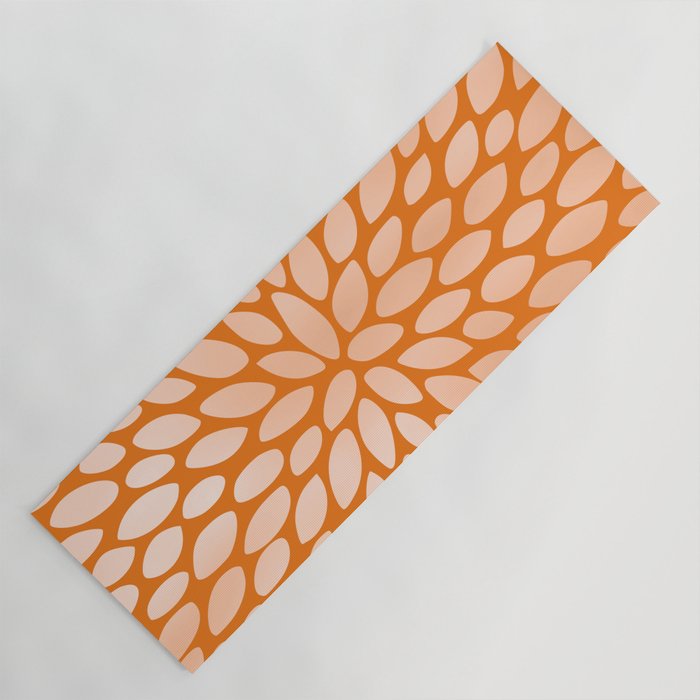 Floral Bloom in Orange Yoga Mat Gallery Image 1